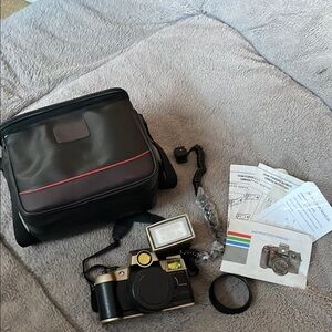 Vintage Black Camera with Accessories Used Cannon Q8200 With Accessories